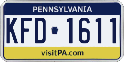 PA license plate KFD1611