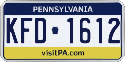 PA license plate KFD1612