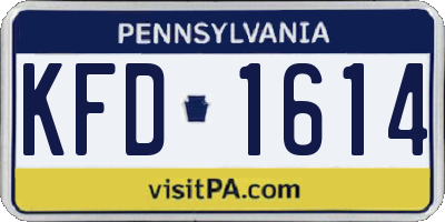 PA license plate KFD1614
