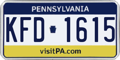 PA license plate KFD1615