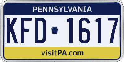 PA license plate KFD1617