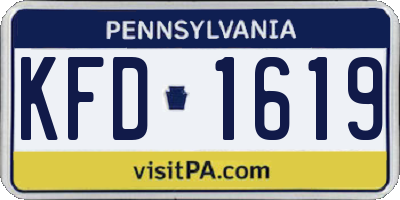 PA license plate KFD1619