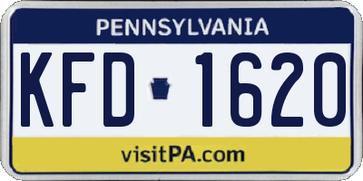 PA license plate KFD1620