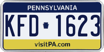 PA license plate KFD1623
