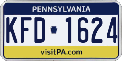 PA license plate KFD1624