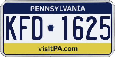 PA license plate KFD1625