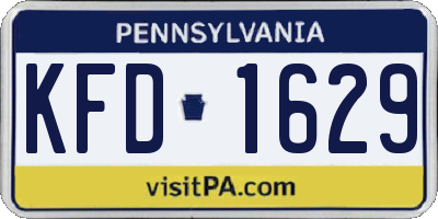 PA license plate KFD1629