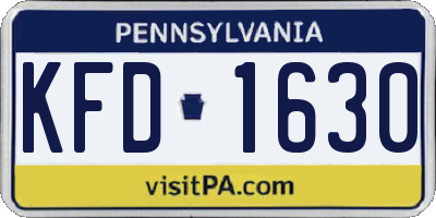 PA license plate KFD1630