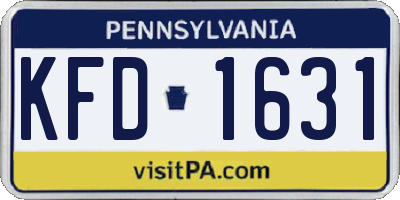 PA license plate KFD1631
