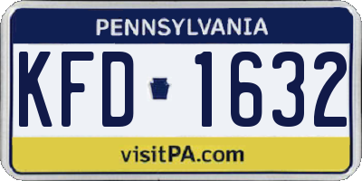 PA license plate KFD1632