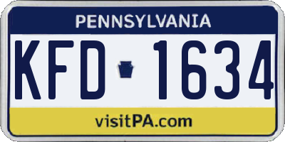 PA license plate KFD1634