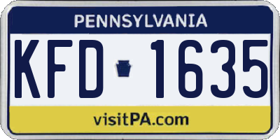 PA license plate KFD1635