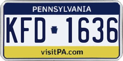 PA license plate KFD1636