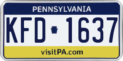 PA license plate KFD1637