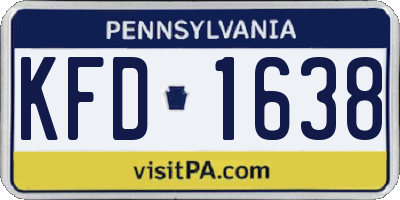 PA license plate KFD1638