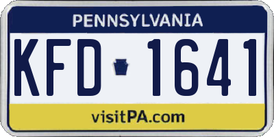 PA license plate KFD1641