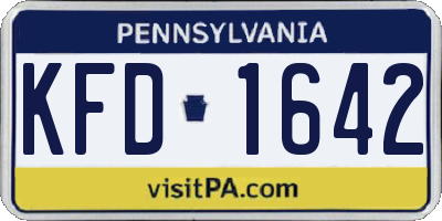 PA license plate KFD1642