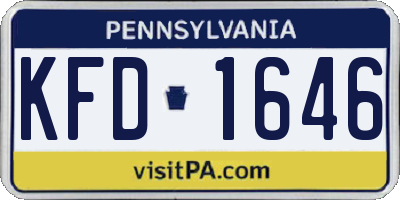 PA license plate KFD1646