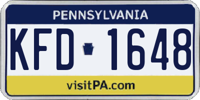 PA license plate KFD1648