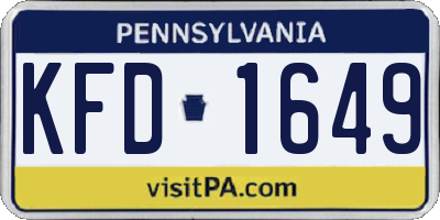 PA license plate KFD1649