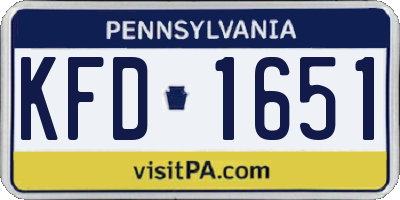 PA license plate KFD1651