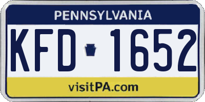 PA license plate KFD1652