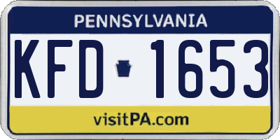 PA license plate KFD1653