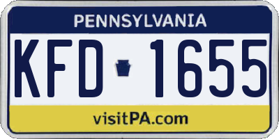 PA license plate KFD1655