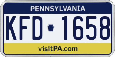 PA license plate KFD1658