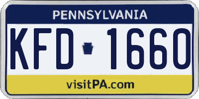 PA license plate KFD1660