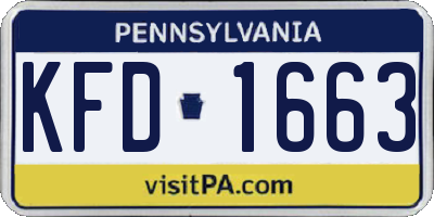PA license plate KFD1663