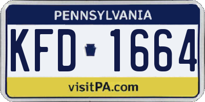 PA license plate KFD1664