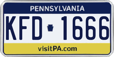 PA license plate KFD1666