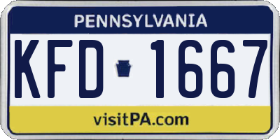 PA license plate KFD1667
