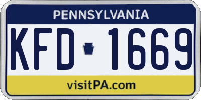 PA license plate KFD1669