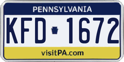PA license plate KFD1672