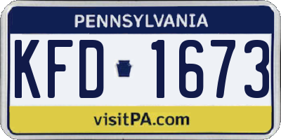 PA license plate KFD1673