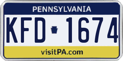 PA license plate KFD1674