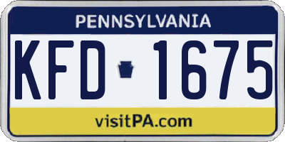 PA license plate KFD1675
