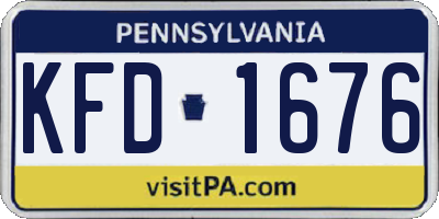 PA license plate KFD1676