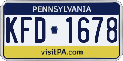 PA license plate KFD1678