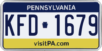 PA license plate KFD1679