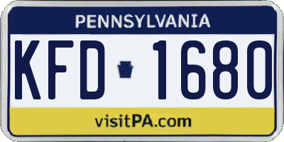 PA license plate KFD1680