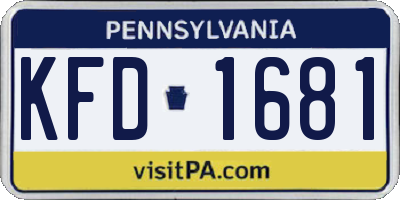 PA license plate KFD1681