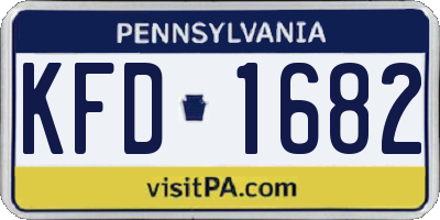 PA license plate KFD1682