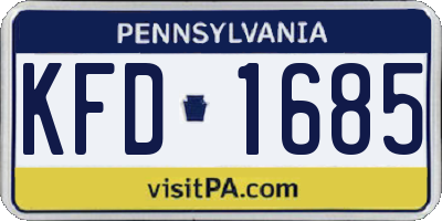 PA license plate KFD1685