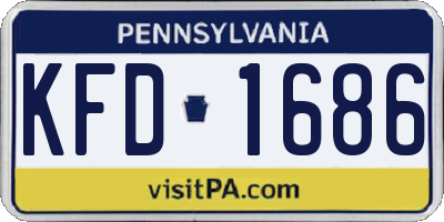 PA license plate KFD1686