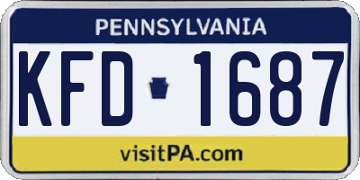 PA license plate KFD1687