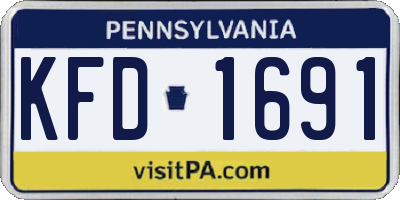 PA license plate KFD1691