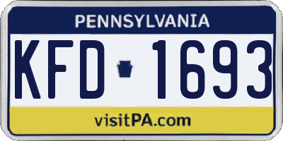 PA license plate KFD1693